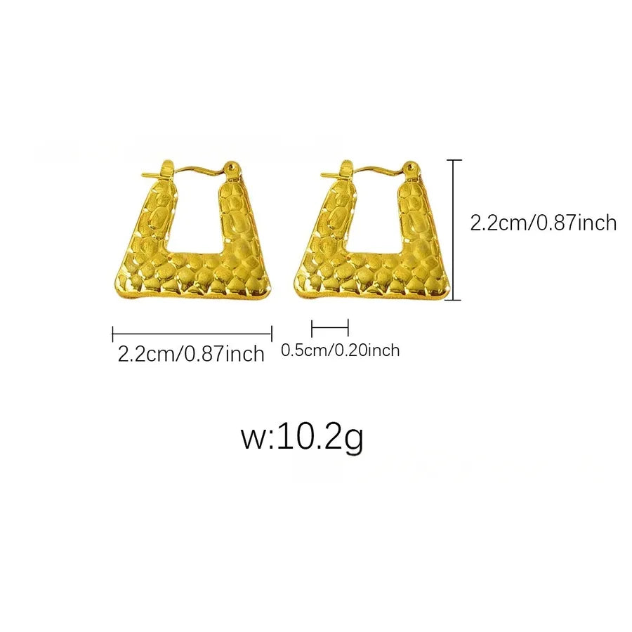 Elegant Gold Titanium Steel Hoop Earrings