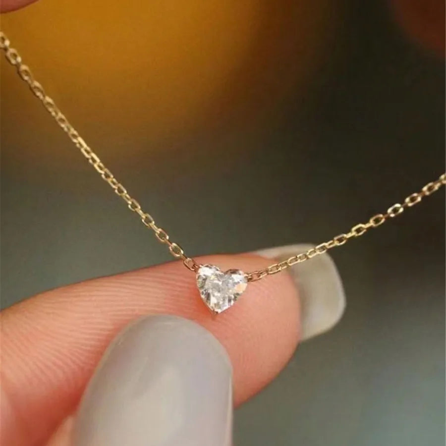 Gold Heart Pendant Necklace for Women