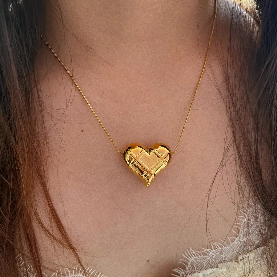 Stainless Steel Heart Pendant Necklace for Women