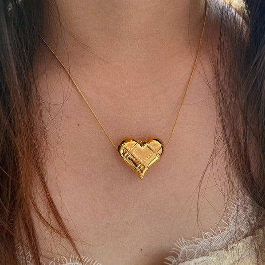 Stainless Steel Heart Pendant Necklace for Women