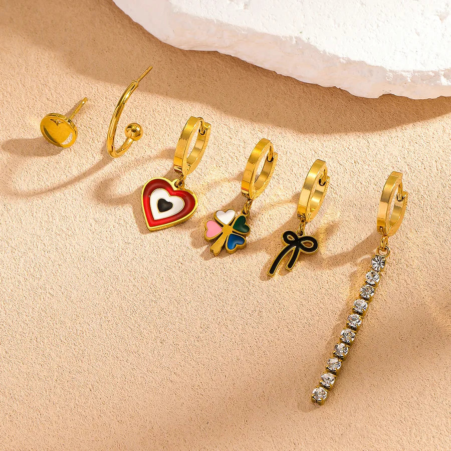 Gold Plated Butterfly & Heart Earrings Set – 3 Pairs