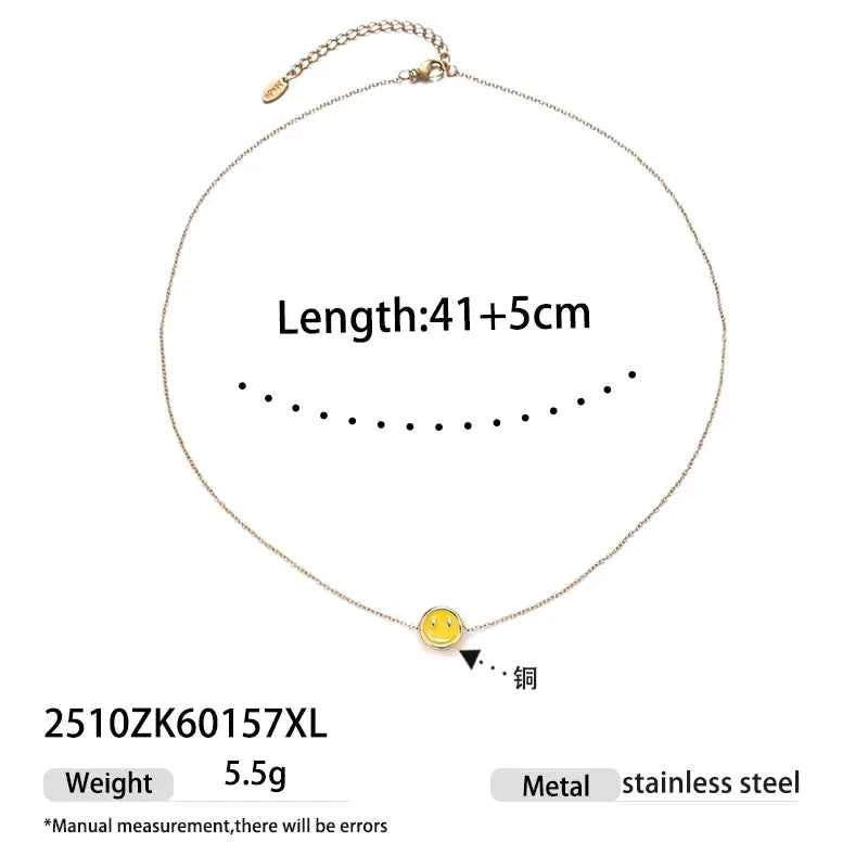 18K Gold Plated Smiley Face Tai Chi Necklace