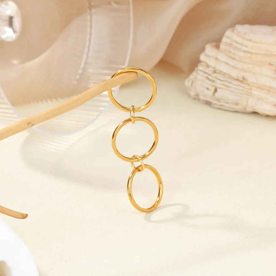 Geometric Gold Stainless Steel Ring