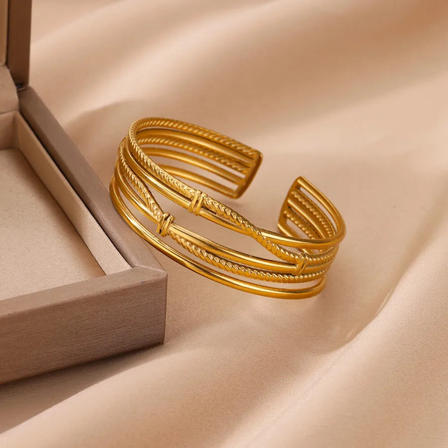 18K Gold Plated Hollow Chain Bracelet for Women