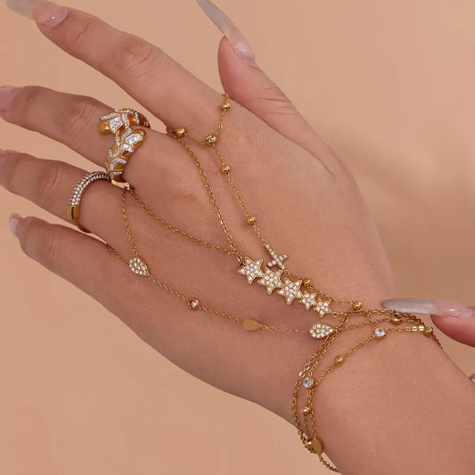 18K Gold Plated Stainless Steel Charm Bracelet