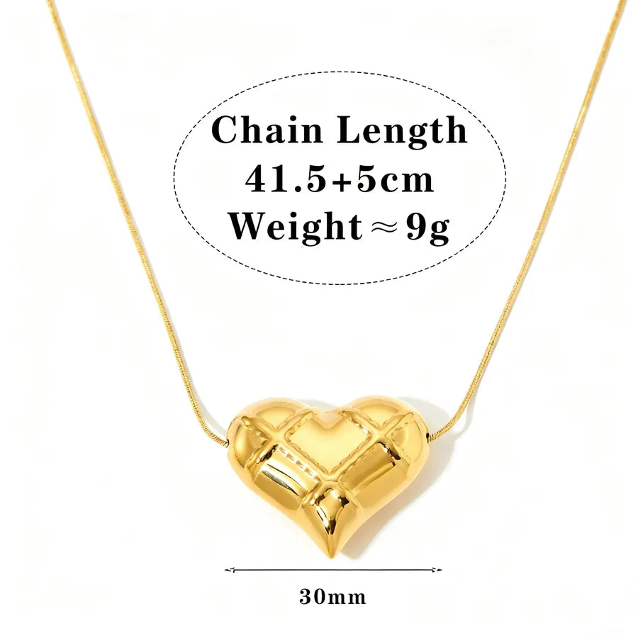 Stainless Steel Heart Pendant Necklace for Women
