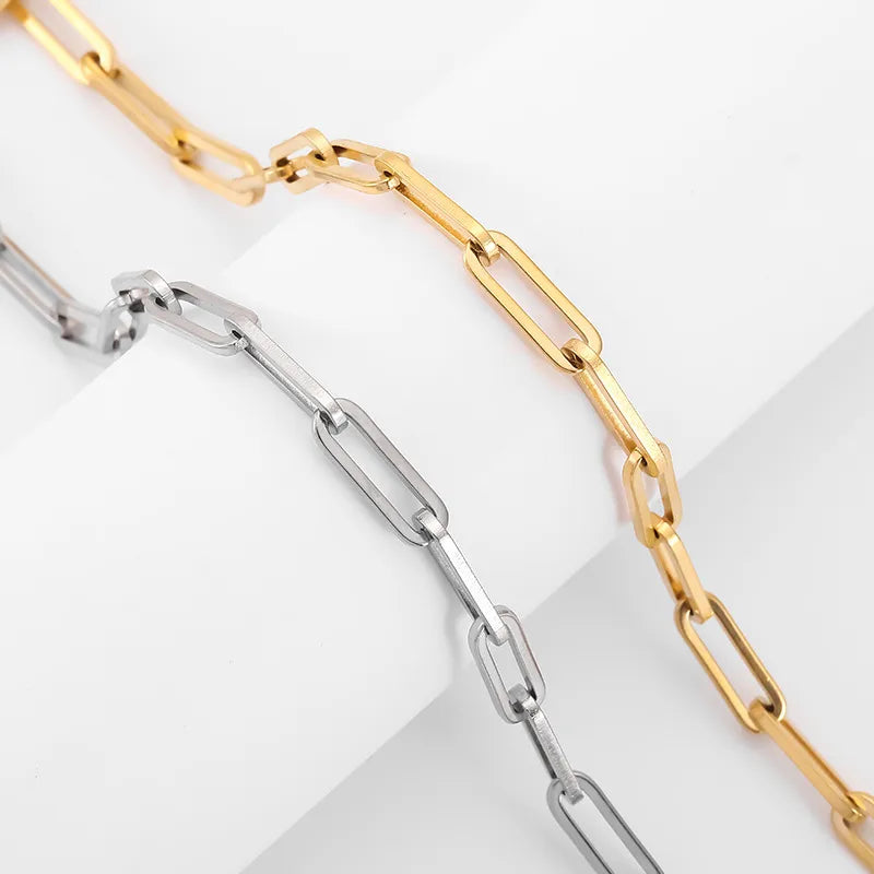 Unisex Titanium Steel Geometric Buckle Bracelet