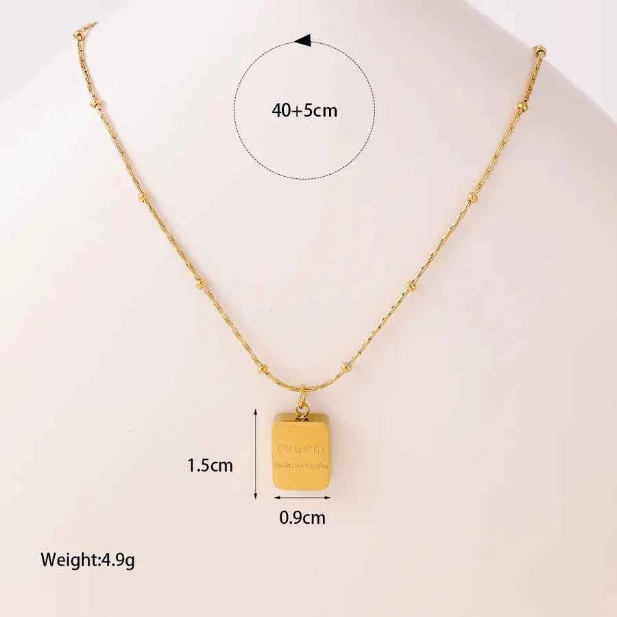 14K Gold Plated Stainless Steel Geometric Necklace