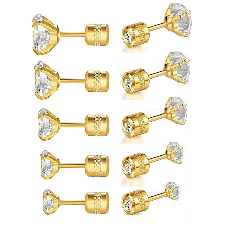 Geometric Stainless Steel Ear Studs