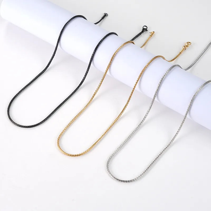 Titanium Steel Snake Bone Fox Tail Necklace