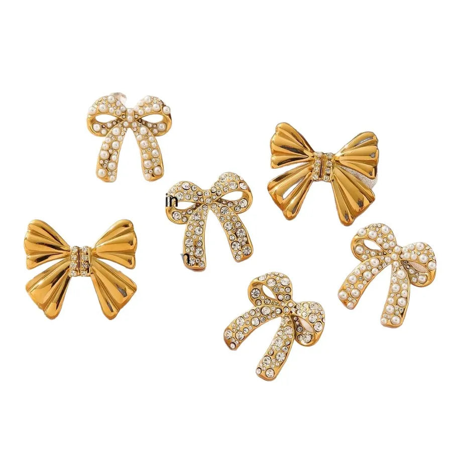 Butterfly Knot Titanium Stud Earrings