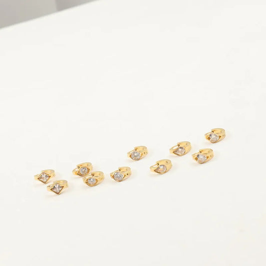 18K Gold Zircon Drop Earrings for Women