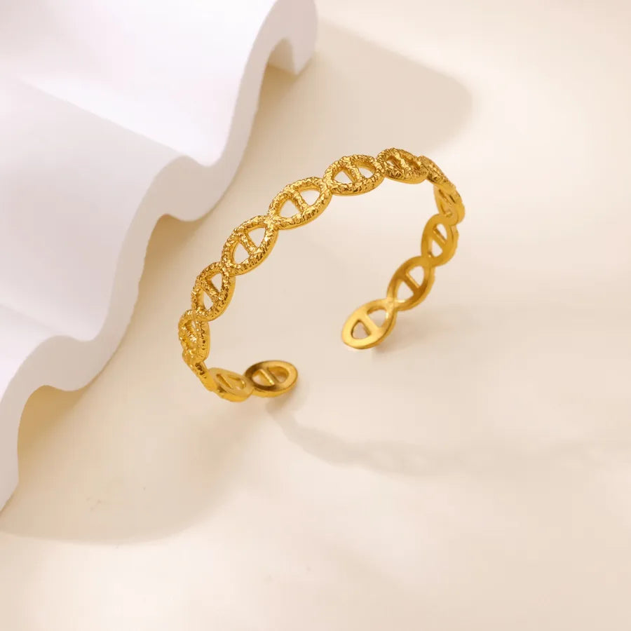 Geometric Titanium Steel Bangle Bracelet G2007