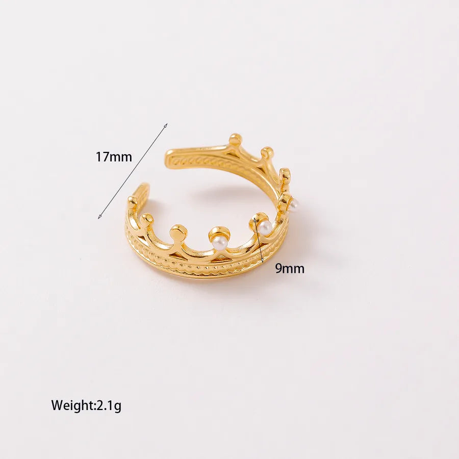 18K Gold Geometric Titanium Steel Ring YM011