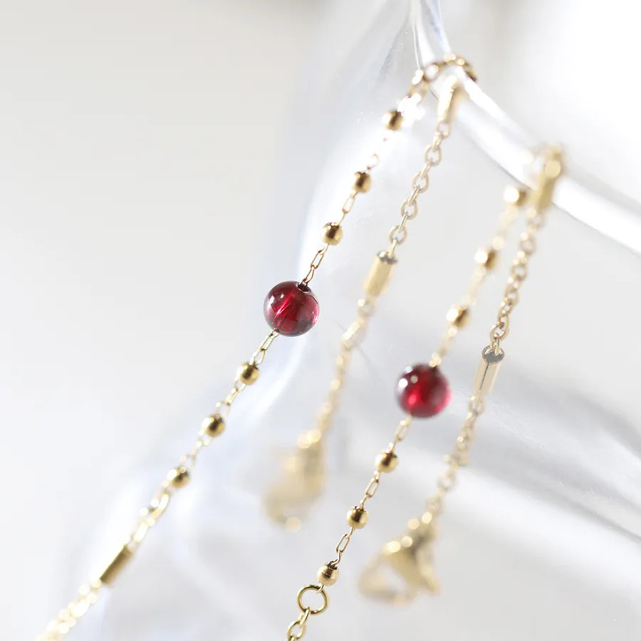 Natural Agate & Gold-Plated Stainless Steel Bracelet