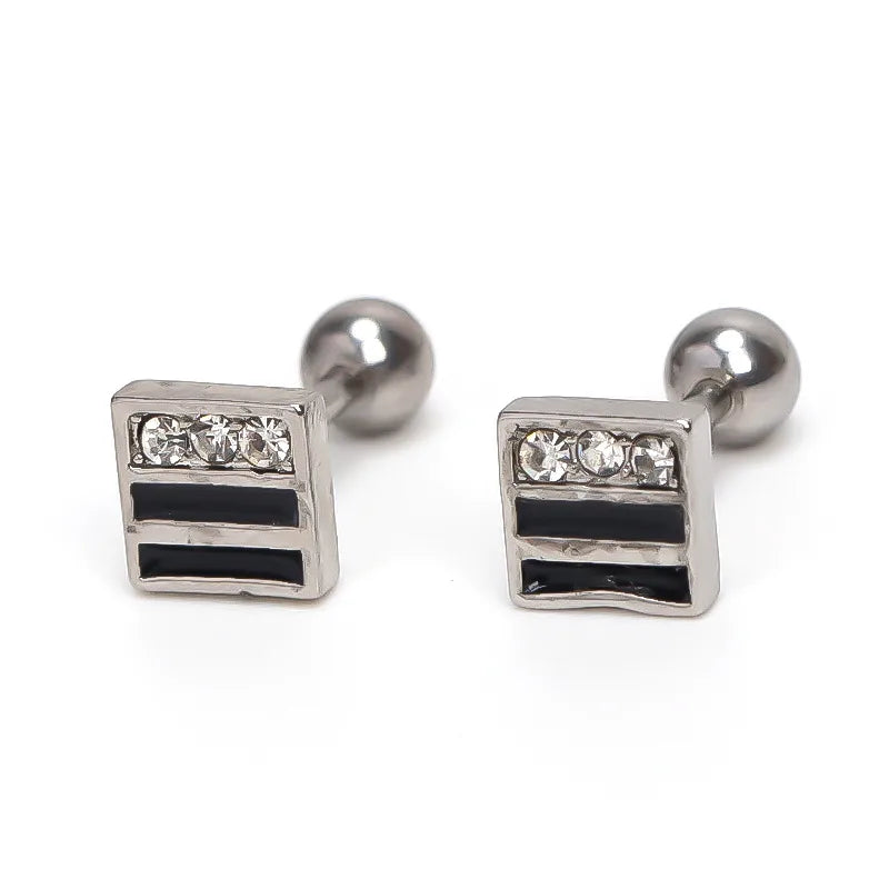 Vintage Square Zirconia Stud Earrings