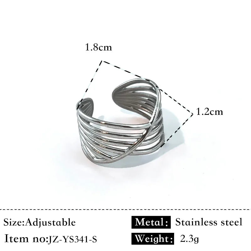 Gold Plated Stainless Steel Wave Animal Ring Silver JZ-YS341-S