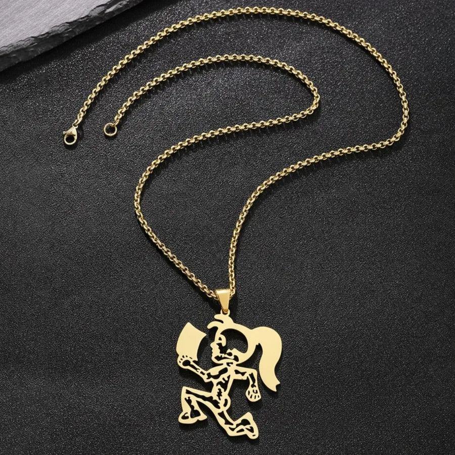 18K Gold Plated Chopper Pendant Necklace