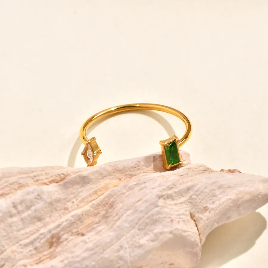 18K Gold Plated Double Layer Zircon Ring 5773001