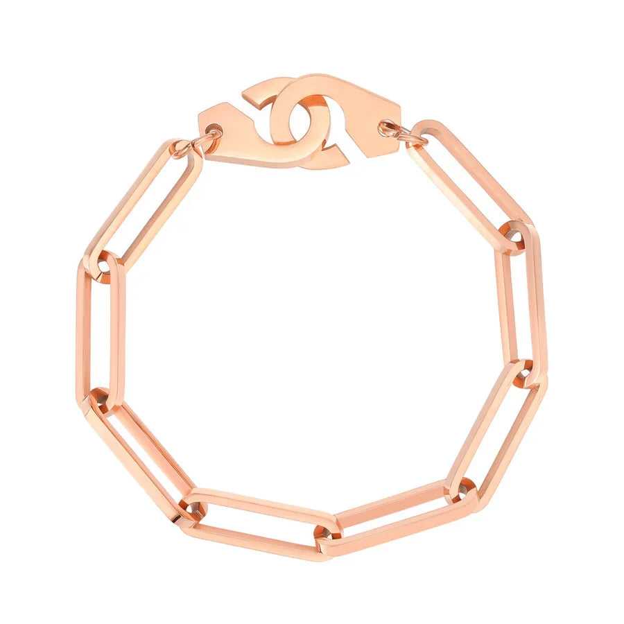 Minimalist Titanium Steel Unisex Bracelet Rose Gold