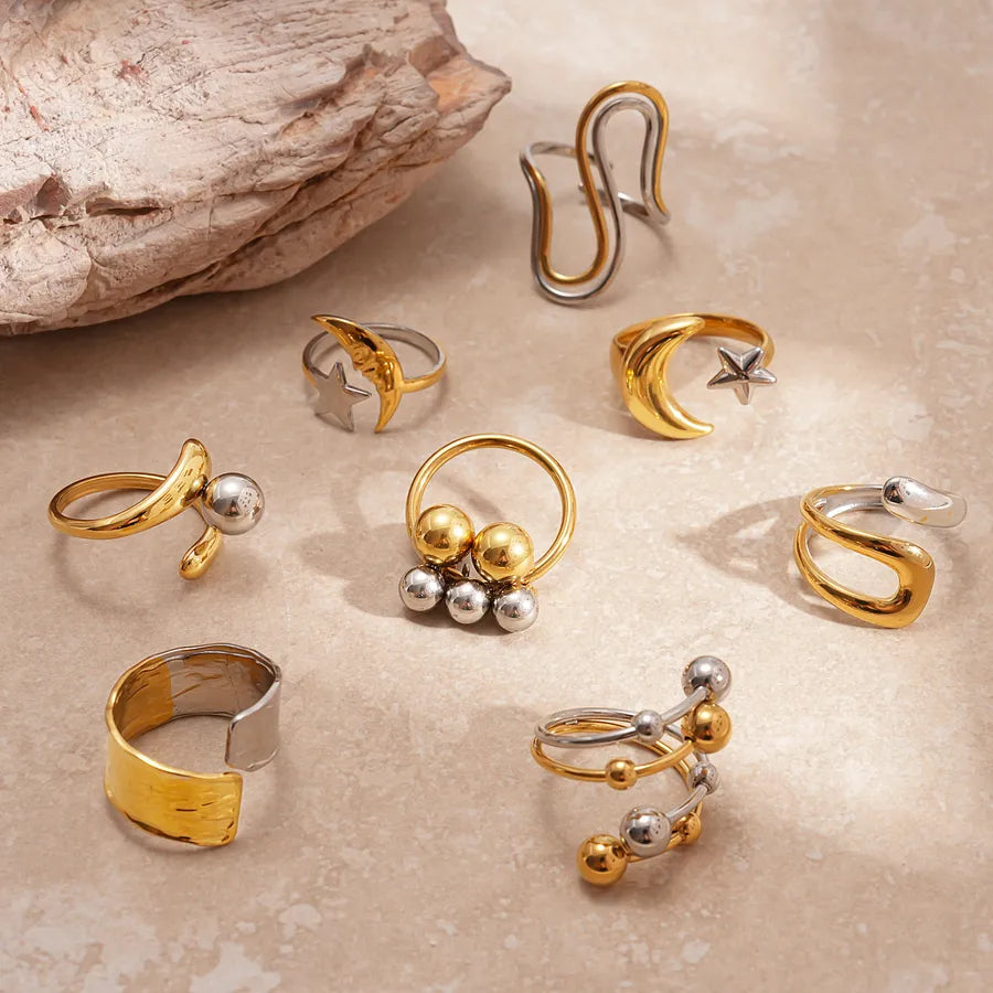 Stainless Steel Geometric Open Ring for Women