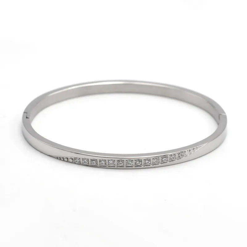 Gold Diagonal Titanium Steel Bracelet for Women