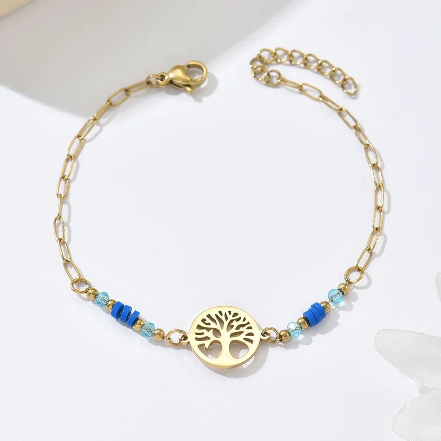 Tree of Life Beaded Bracelet – Pink or Blue