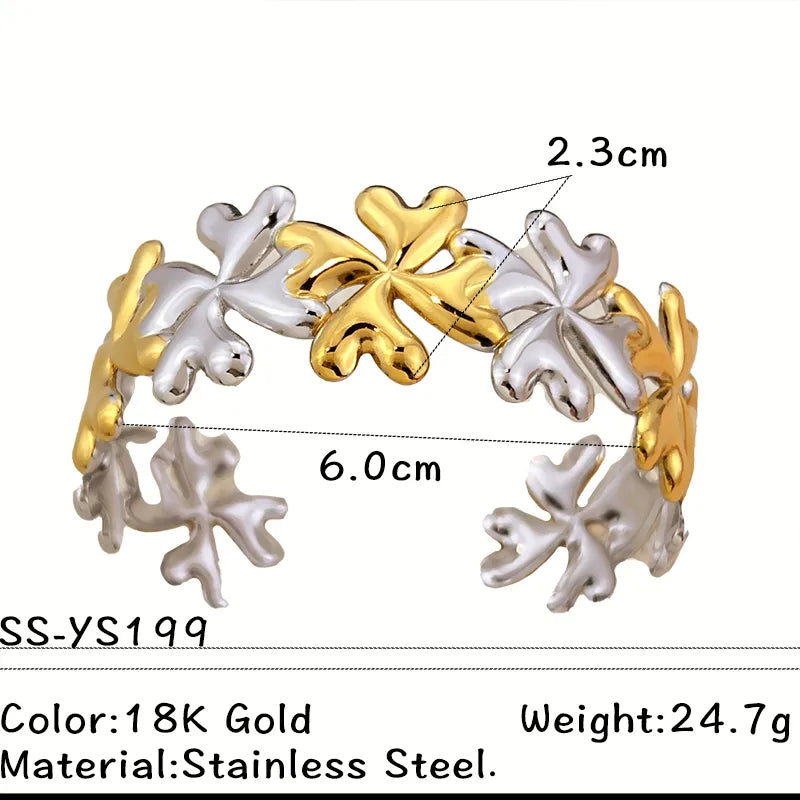 Gold & Silver Stainless Steel Adjustable Bracelet