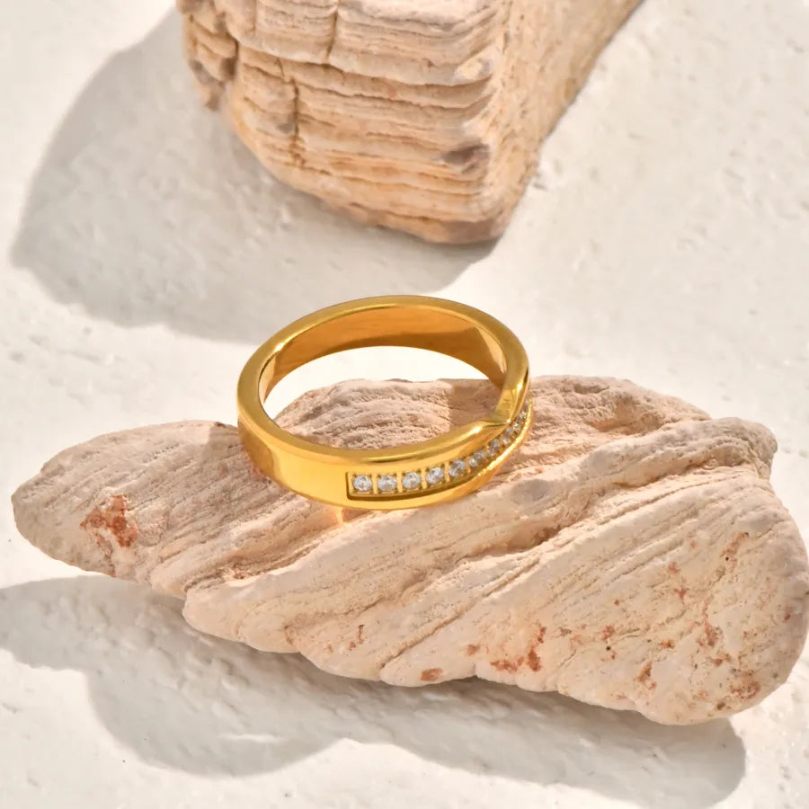 18K Gold Plated Nordic Geometric Stainless Steel Ring