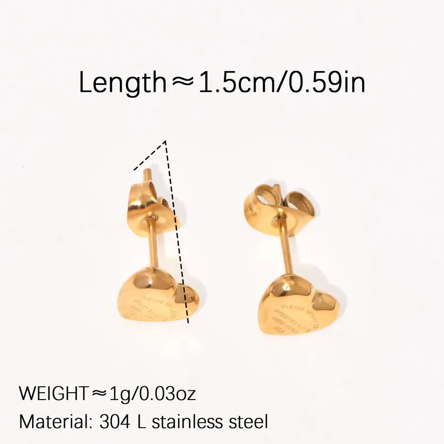 18K Gold Plated Titanium Steel Stud Earrings