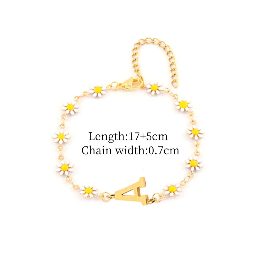Gold Daisy Chain Bracelet for Women Gold A