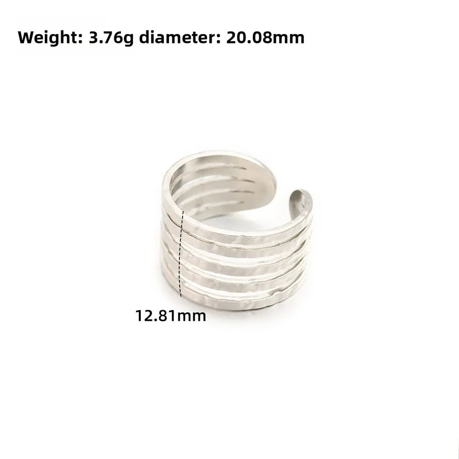 Gold Open Heart Stainless Steel Ring Adjustable Opening J310-Y Steel Color