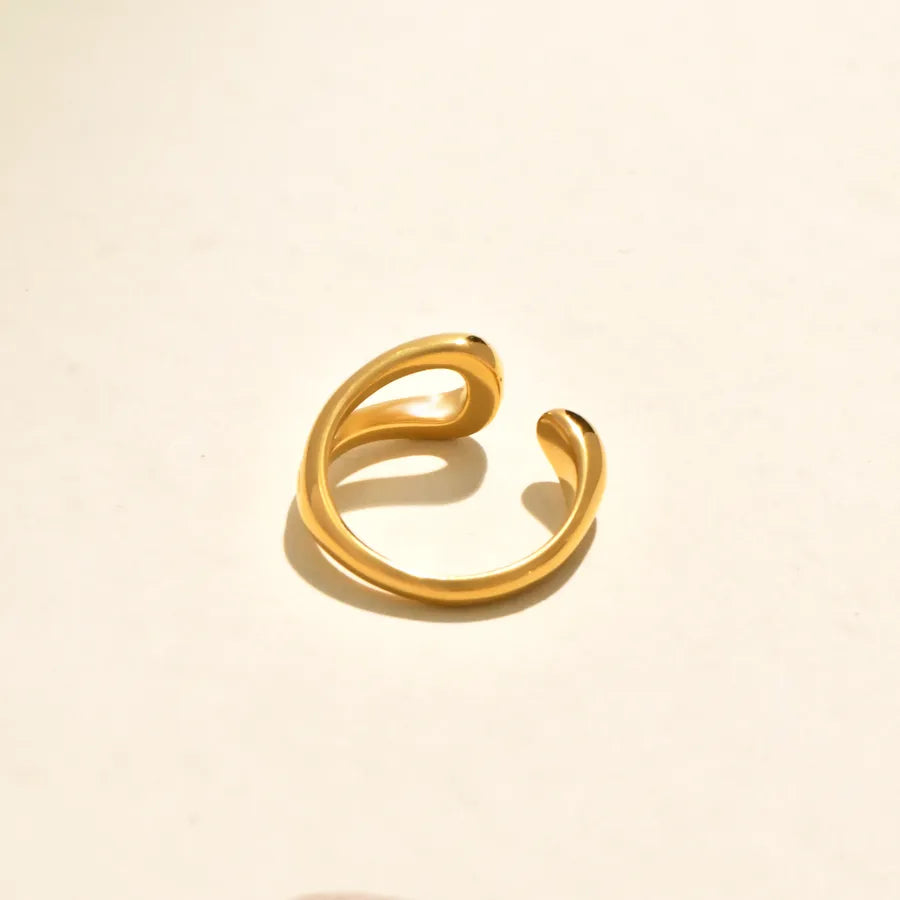 Gold Plated Geometric Heart Zircon Ring 5773001