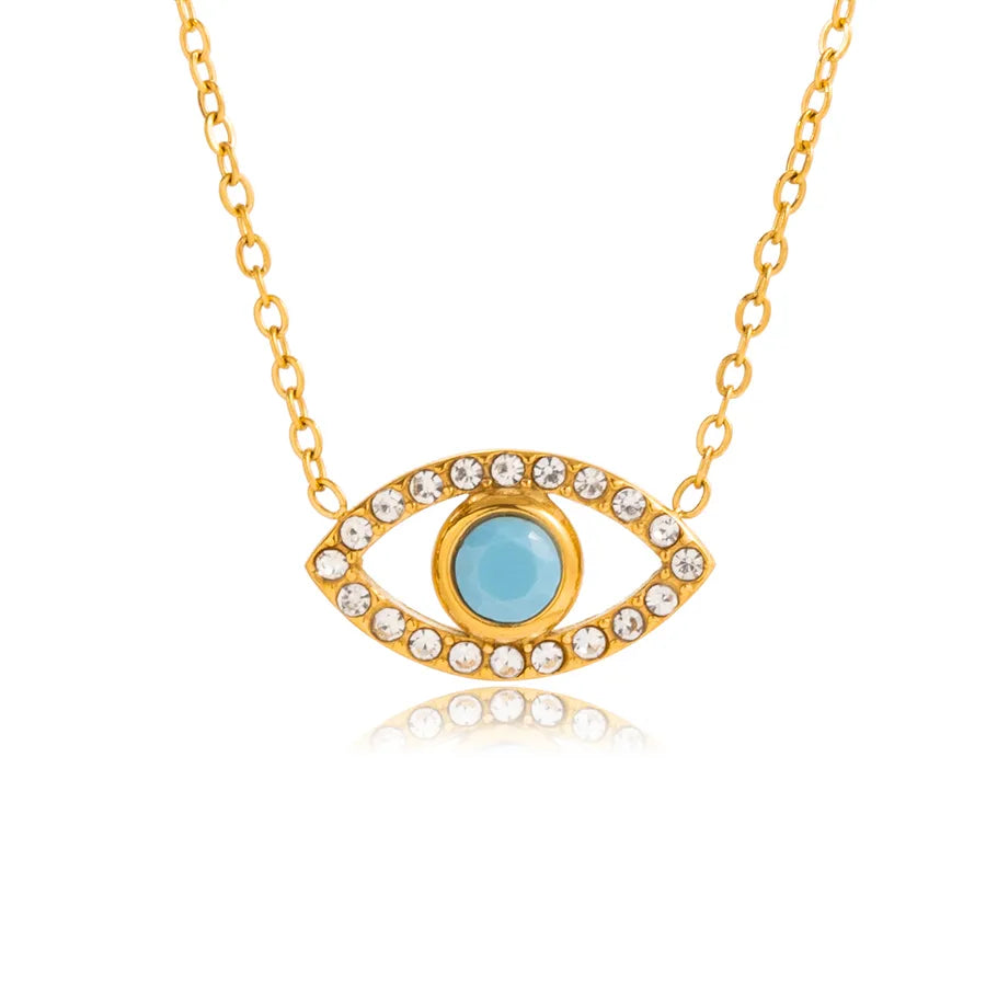 18K Gold Evil Eye Pendant Necklace