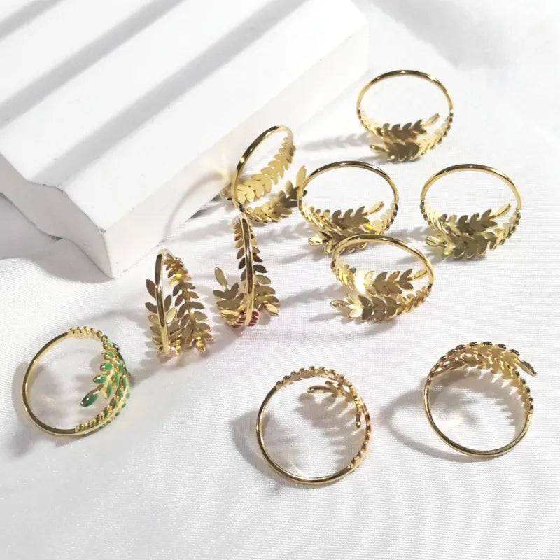 18K Gold Plated Open Wheat Spike Ring