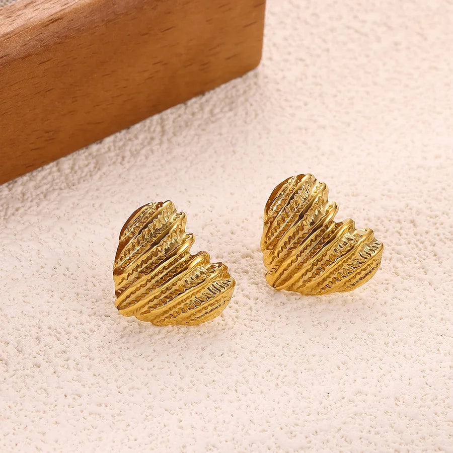 3D Bear Heart Earrings – Stainless Steel Luxury