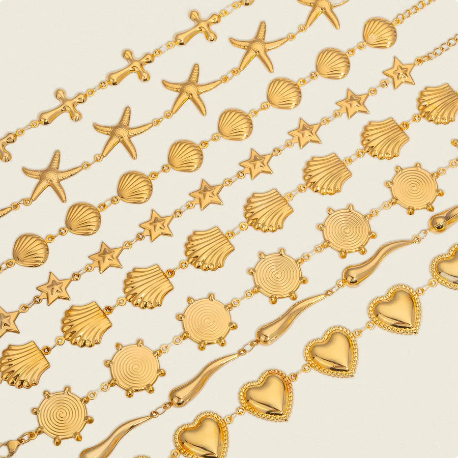 Gold Plated Sunflower Stainless Steel Bracelet