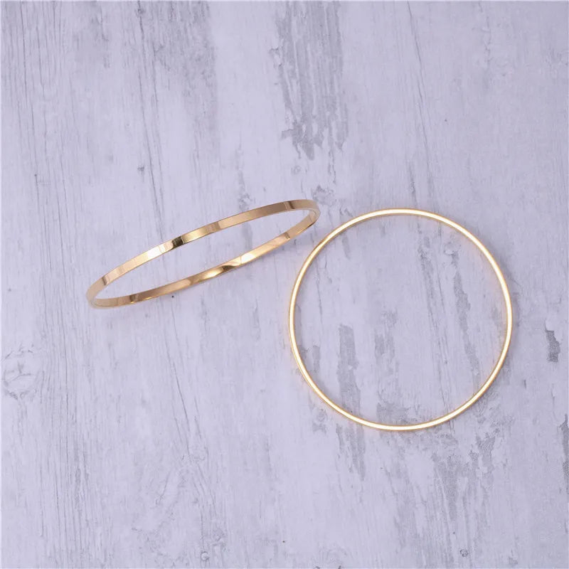 18K Gold Plated Geometric Titanium Bangle