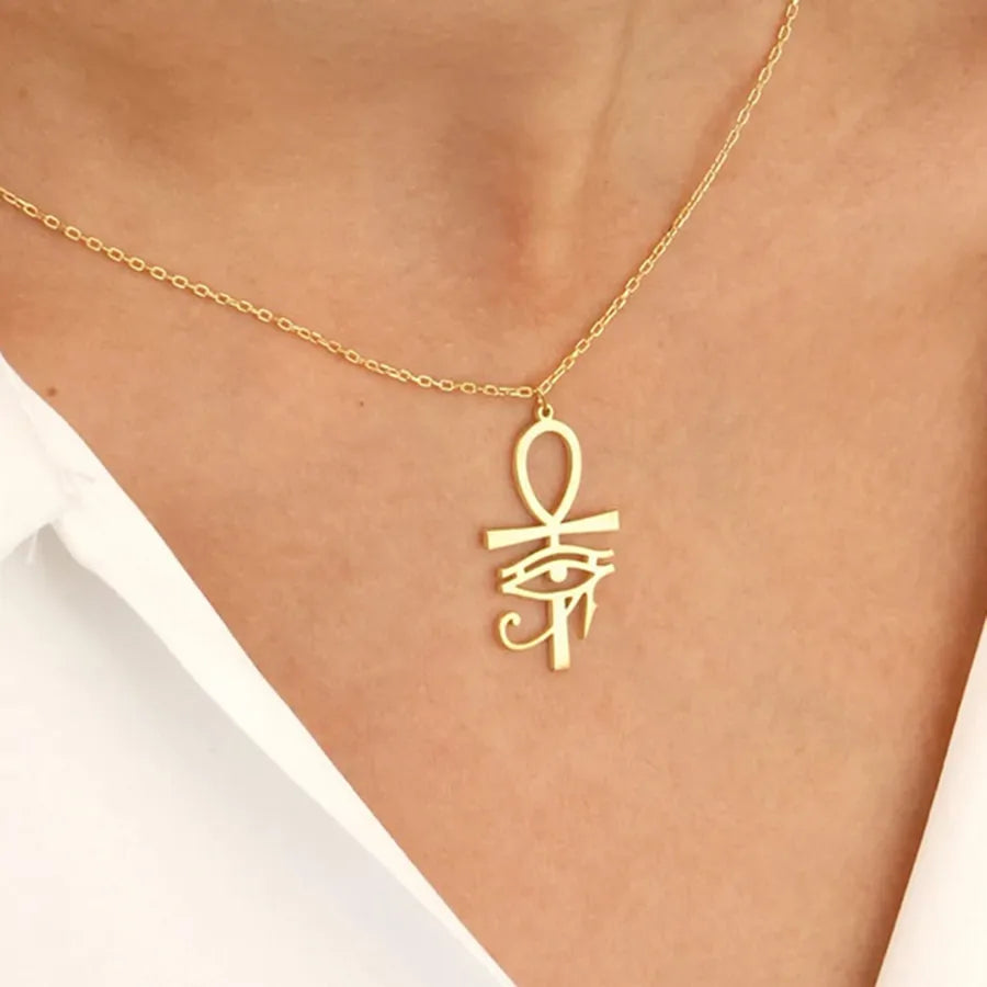 Devil's Eye Cross Pendant Necklace