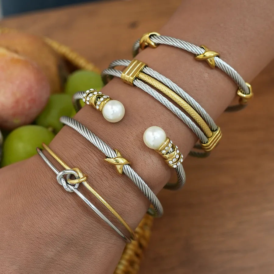 18K Gold Plated Stainless Steel Open Bangle