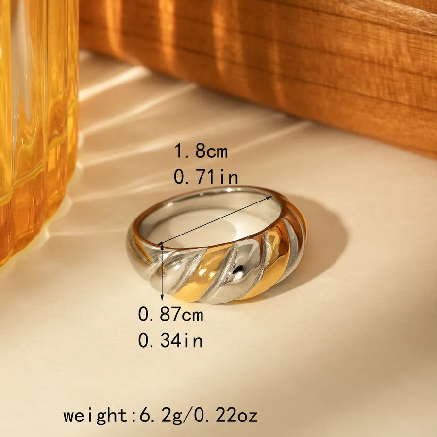 14K Gold Bow Knot Shell Open Ring Adjustable Opening Gold and Silver Double Color Texture Open Adjustable Ring