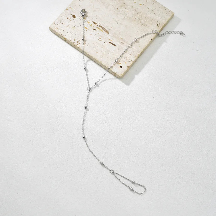 Gold Stainless Steel Finger Chain Bracelet