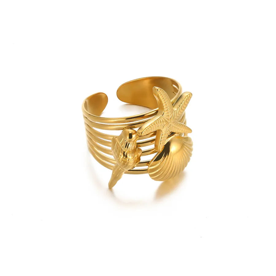 Gold Starfish Adjustable Ring – Stainless Steel 5