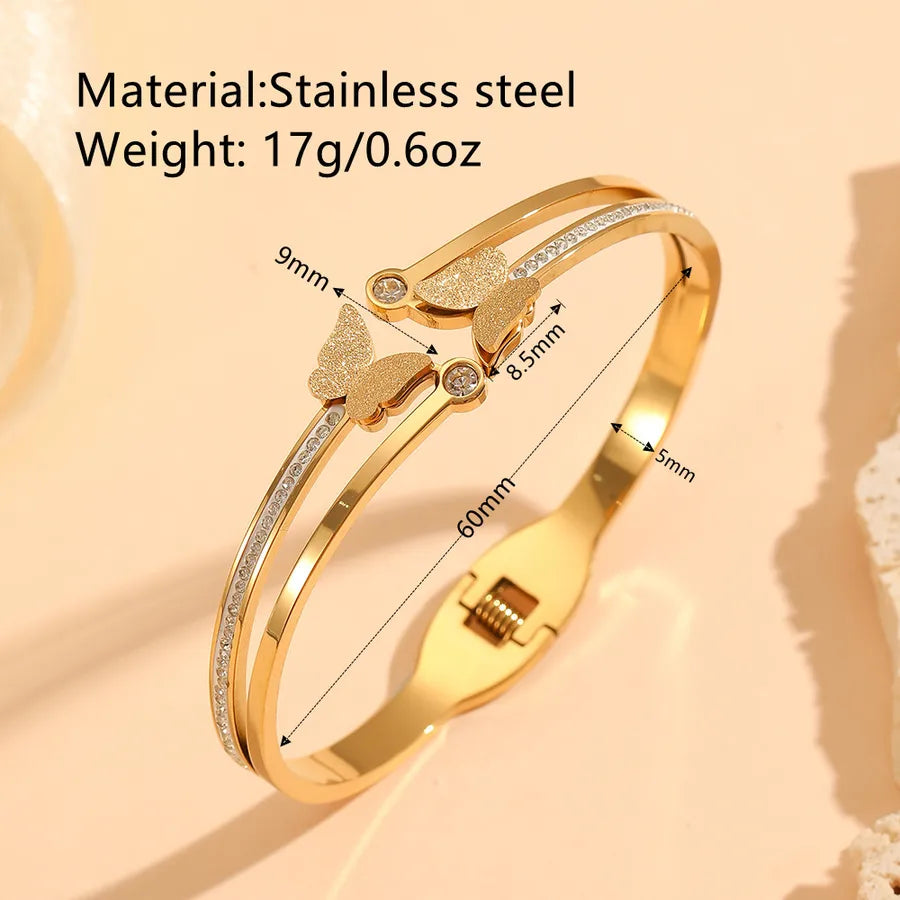 18K Gold Butterfly Bangle – Stainless Steel