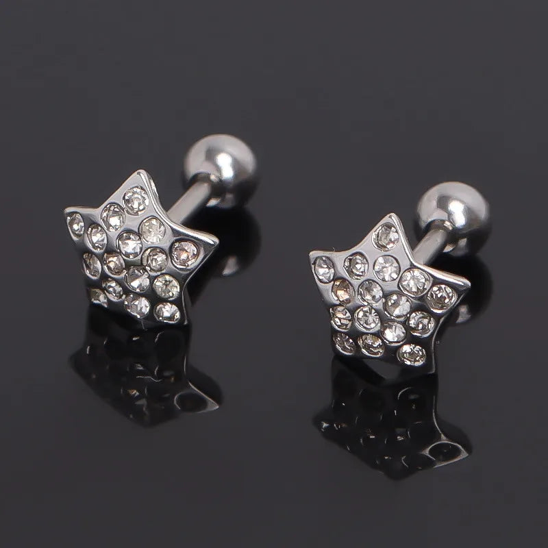 Gold Star Stainless Steel Stud Earrings