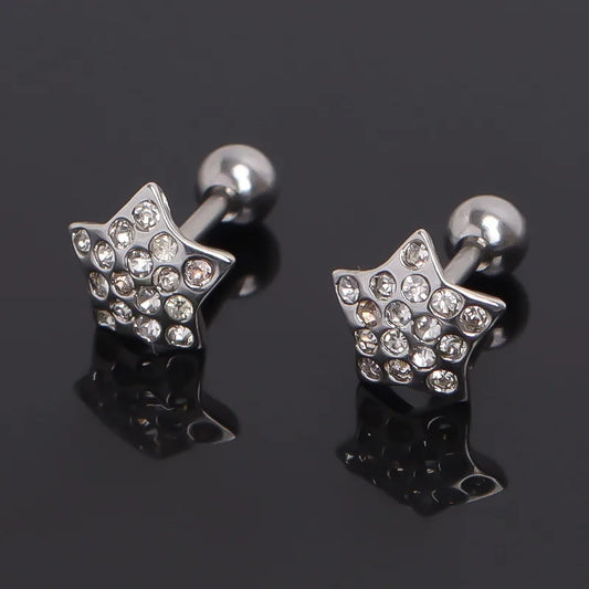 Gold Star Stainless Steel Stud Earrings