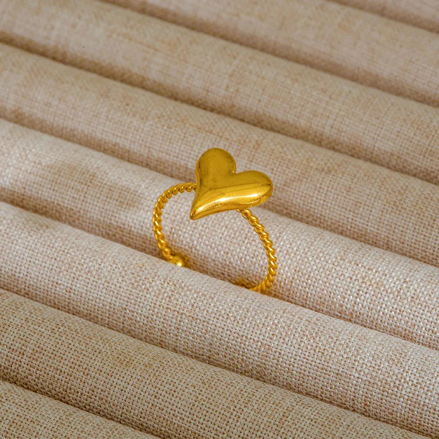 Adjustable 18K Gold Stainless Steel Ring 123