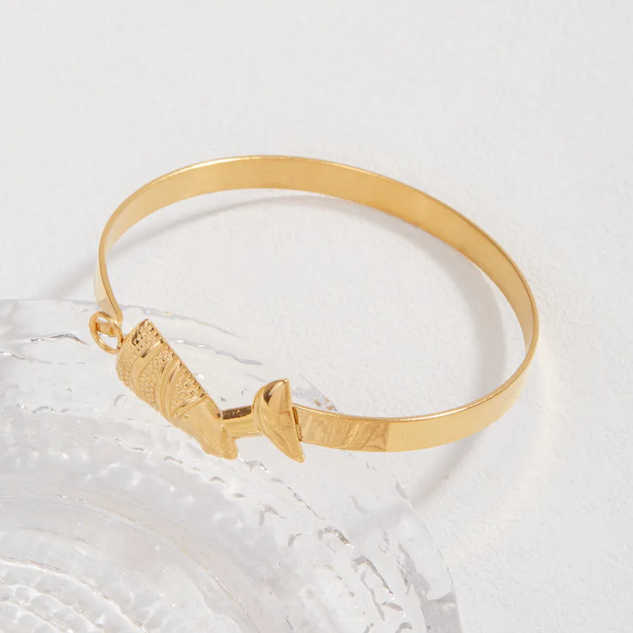 Gold Egyptian Pharaoh Stainless Steel Bracelet