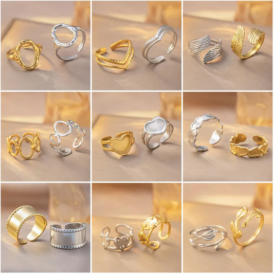 Heart-Shaped Titanium Steel Adjustable Ring