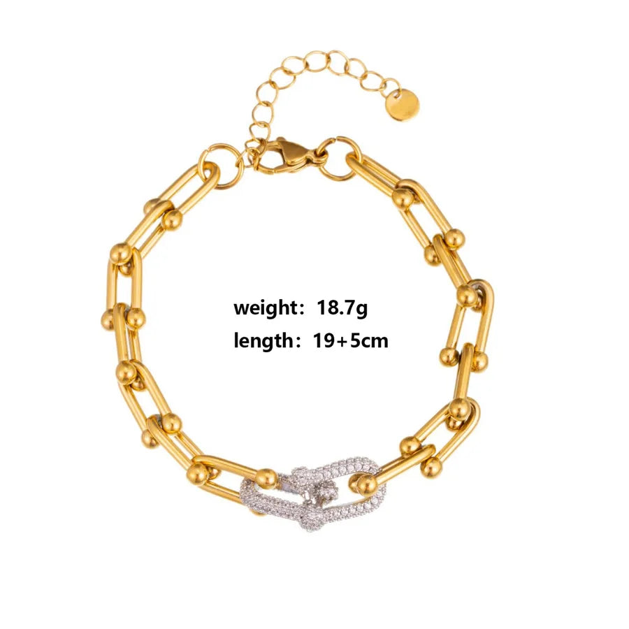 18K Gold Plated U-Shaped Jewelry Set Bracelets